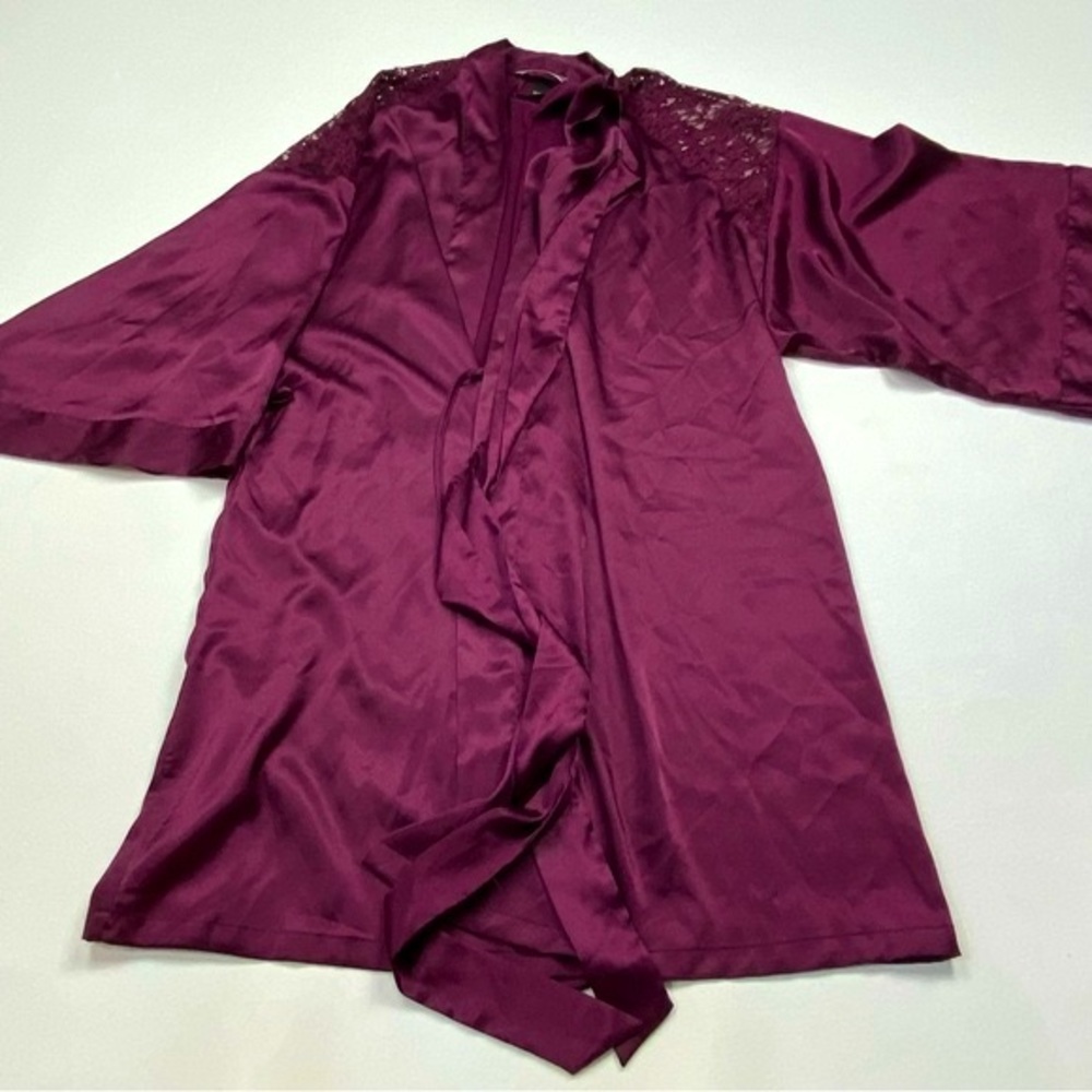 Victoria’s Secret Purple Satin & Lace Wrap Bathrobe S… Gem